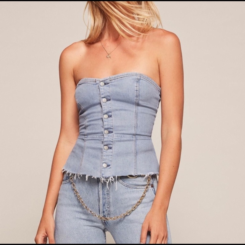 Reformation Denim Bustier
